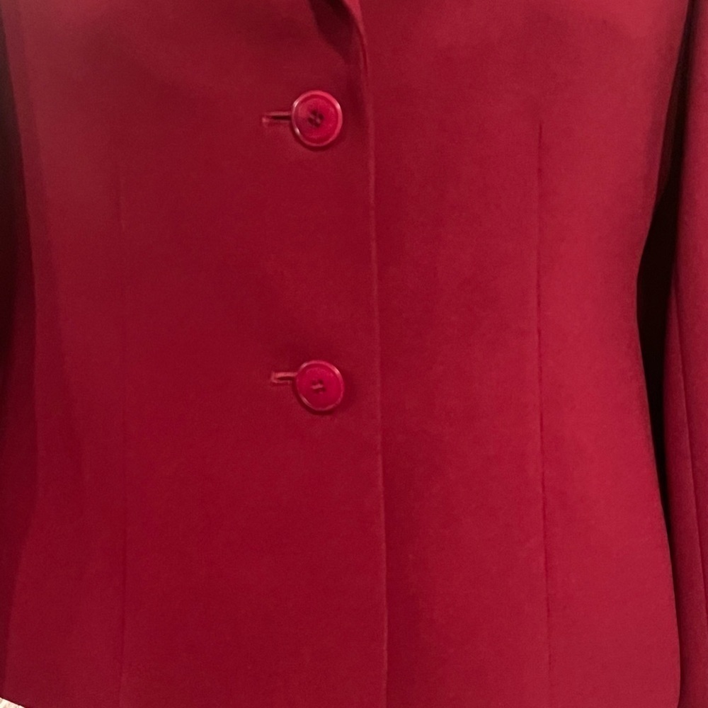 Vintage CASUAL CORNER Burgundy‎ Red Blazer Jacket Women's Size 2 Business Casual - Picture 7 of 12